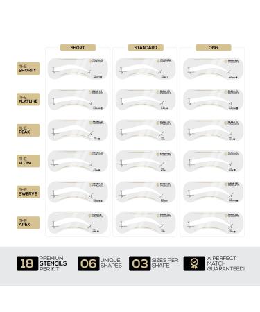 Reusable Eyebrow Stencils - 18 Count Kit for Perfect Brow Shaping - Parallel Products - Buy Online on GoSupps.com