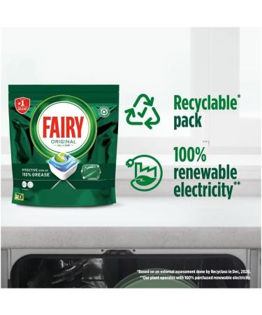 Fairy All-In-1 Dishwasher Tablets Bulk 110 Tabs - Original & Effective Against Dried-On Grease - Fresh Cleaning Power - Buy Online on GoSupps.com