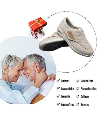 Women's Diabetic Mesh Walking Shoes - Breathable Sneakers for Swollen Feet - Size 7.5 Beige - Buy Online on GoSupps.com