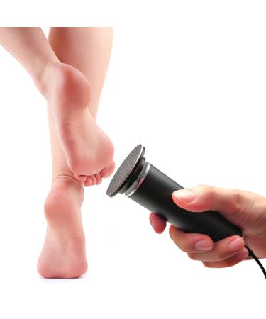 Electrical corneal remover feet (adjustable speed) Callus remover corneal remover electrical foot care cornea remove foot electrically with 60s replacement grinding paper (FCR-1 black)