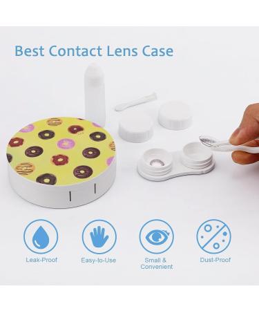 I Love Delicious Donuts Round Case For Contact Lens Kit Storage Box with Mirror Printed - Buy Online on GoSupps.com