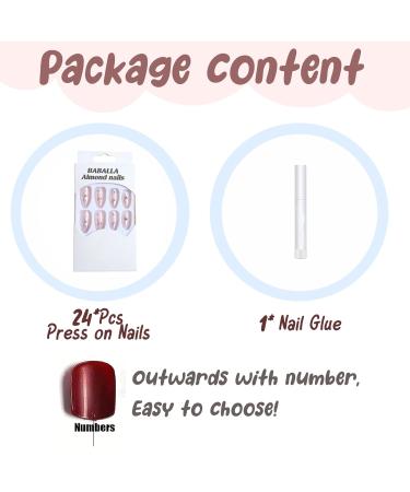 Buy BABALAL Almond Press on Nails - Medium Fake Nails with Silver Swirl & Rhinestone Design | Stiletto Acrylic Nails FNf401 for International Shipping - Buy Online on GoSupps.com