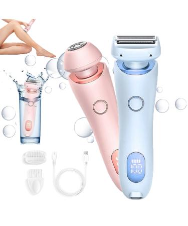 Duskofficial Razor Duskofficial The Glide Pro 3.0 Premium Shaver Dusk Official Shaver Dusk Official Electric Razor Portable Wet-Dry Shaver for Legs Arm Bikini (Pink+Blue)