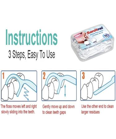 50 Dental Floss Sticks - Flossing String Toothpicks for Oral Care (2 Packs) | International Shipping - Buy Online on GoSupps.com