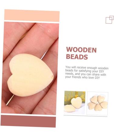 Ibasenice 100 PTH Peach Herz Wooden Heart Beads | Unfinished DIY Valentine's Day Craft Supplies | Sparkling Wooden Spacer Beads - Buy Online on GoSupps.com