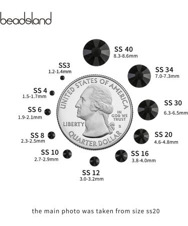 Buy Beadsland 1440pcs Black SS6 Flat Back Rhinestones for Nails | Nail Crystals for Stunning Nail Art - Buy Online on GoSupps.com