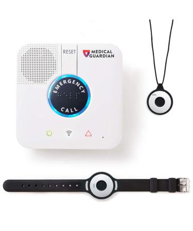 Medical Guardian - Medical Alert System, Medical Alert Bracelet and Necklace Alarm, Call Button System, Medical Alert Systems for Seniors, Monitoring 24/7 - Included Cellular Coverage (1 Month Free)