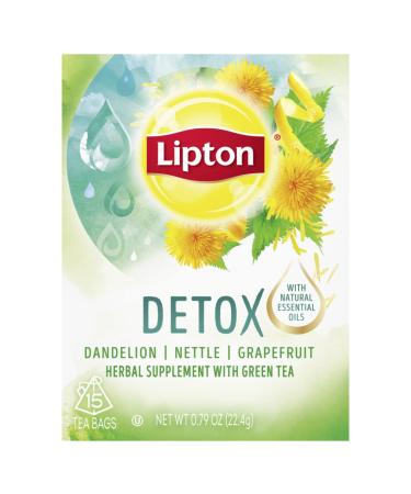 Lipton Herbal Supplement with Green Tea Detox Grapefruit 15 ct Grapefruit 15 Count (Pack of 1)