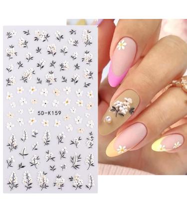 Daisy Nail Art Sticker 5D - Exquisite Floral Nail Decal, Self-Adhesive Design for Women & Girls - 4 Sheet Pack - Buy Online on GoSupps.com