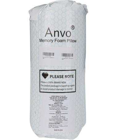 Anvo Memory Foam Pillow Neck Contour Cervical Orthopedic FIRM Pillow for Sleeping Side Back Stomach Sleeper Ergonomic Design for Neck and Shoulder Pain Relief - FIRM - Standard 24 x 13.4 x 4.7 inches - Buy Online on GoSupps.com