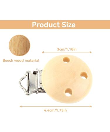 Buy Agate Round Wooden Pacifier Clips - 10pcs/Lot | Stylish & Safe Baby Accessories - Buy Online on GoSupps.com