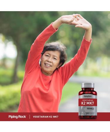 Piping Rock K2 MK7 Vitamin Supplement | 100 mcg | 180 Vegetarian Capsules | Non-GMO Gluten Free - Buy Online on GoSupps.com
