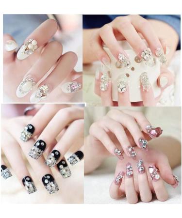 Nail Art Rhinestones 1440 Pieces Nail Art Rhinestone 3D Nail Art Rhinestones for Nails DIY Rhinestone Crystal Diamond Phone Nail Art Decoration (J) - Buy Online on GoSupps.com