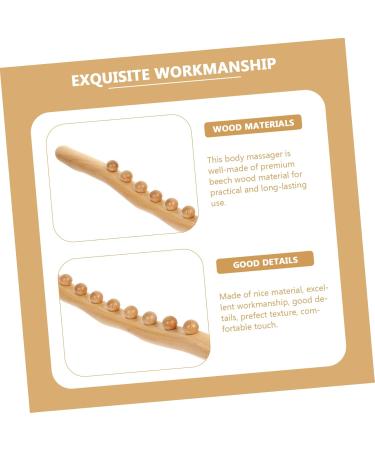 Premium Minkissy Roll Rod with 10 Pearls - Hand Massage Tool & Body Shape Massager | Solid Wood Back Roller for Adults | 4-Piece Fitness Scooter - 52x2cm - Buy Online on GoSupps.com