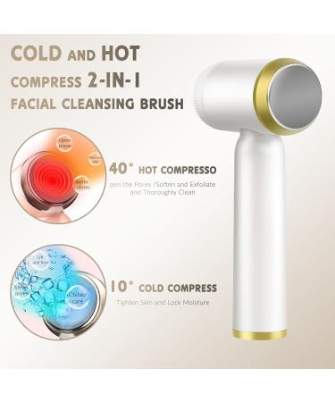 Landmore Facial Cleansing Brush - 8 in 1 Rechargeable Waterproof Scrubber with 6 Heads & 3 Speeds for Deep Cleansing | Exfoliator & Thermal Massager - Buy Internationally - Buy Online on GoSupps.com