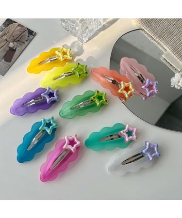 xbiez Colorful Star Shape Hairpins Hot Girls Matte Texture Star Hair Clip Y2k Style Barrettes Cute Star Hair Clip for Teens Dark blue - Buy Online on GoSupps.com