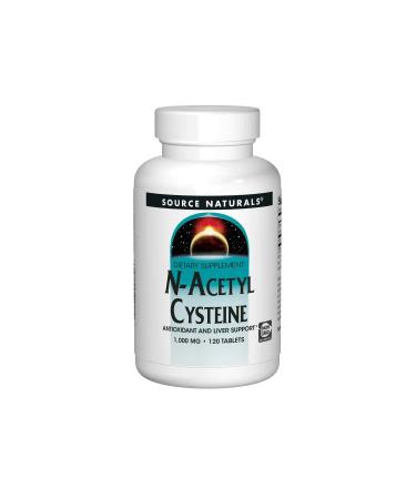 Source Naturals N-Acetyl Cysteine Antioxidant Support 1000 mg Dietary Supplement That Supports Respiratory Health* - 120 Tablets 120 Count (Pack of 1) - Buy Online on GoSupps.com
