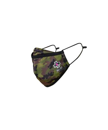 Muc-Off Camo Reusable Face Mask Large - Adjustable Face Covering With Mid-Layer Filter - Washable Up To 20 Times Camo L (Pack of 1)