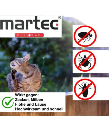 Martec Pet Care Spot On for Cats 12x1ml | 18 Months Flea Tick & Mite Protection | Vegetable-Based Solution | Best Flea Remedy for Cats - Buy Online on GoSupps.com