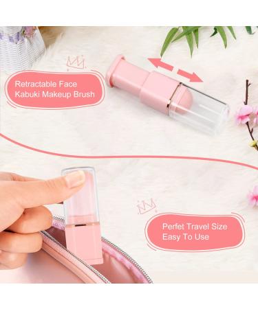 Mini Travel Size Retractable Face Kabuki Makeup Brush - Pink Portable Powder Brush for Blush & Bronzer - On-The-Go Beauty Essential - Buy Online on GoSupps.com