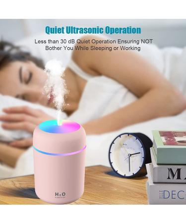 Colorful Mini Humidifier & Essential Oil Diffuser - USB Personal Desktop Humidifier for Car, Office, Bedroom - 2 Mist Modes (Pink) - Buy Online on GoSupps.com