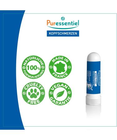 Migrapure Headache Inhalator - Natural Relief with Essential Oils | Organic Peppermint & Lavender | Purestiel | 1ml | For Ages 7+ - International Shipping - Buy Online on GoSupps.com