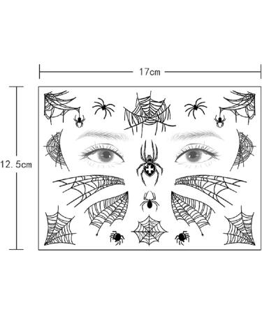 Halloween Witch face stickers Temporary Tattoos Spider Tattoos Spider Web Spider Net Tattoos - Face Shoulder Arm Back Tattoos Stickers-Halloween Costume Apparel Cosplay Accessories Party Favor Supplies - Buy Online on GoSupps.com