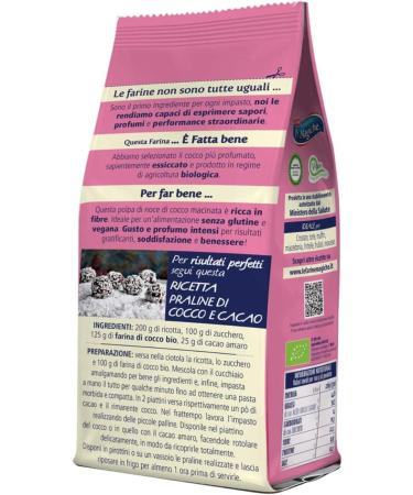 Lo Conte Le Farine Magiche Farina Cocco Grattugiato grated coconut flour glutenfree and vegan ideal for cakes muffins fruit salads pancakes pack of 250 g - Buy Online on GoSupps.com