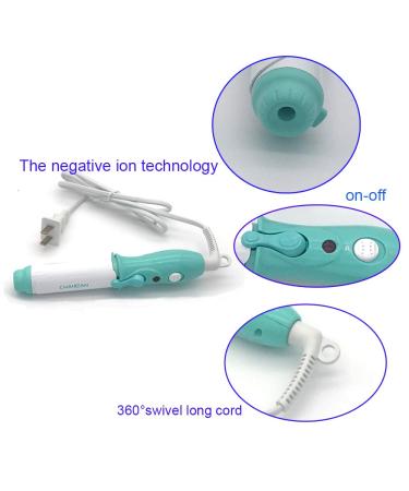 Mini Ceramic Electric Curling Wand - Professional Blue & White Hair Curler for International Shipping - Buy Online on GoSupps.com