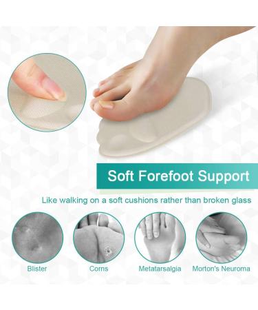 Metatarsal Pads & Ball of Foot Cushions - Silicone Gel Forefoot Inserts for High Heels | 2 Pairs (Beige & Black) - Comfort for Women & Men - Buy Online on GoSupps.com