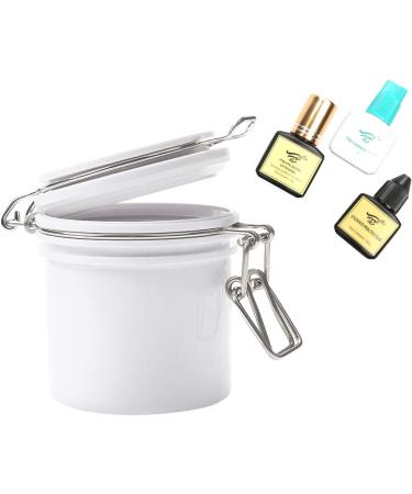 Camidy Eyelash Glue Storage Tank Cylinder Jar Sealed Lash Glue Container for Grafting Eyelashes Extension Nail Polish White - Buy Online on GoSupps.com