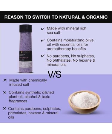 Soulflower Lavender Bath Salt 500g/18 Oz - Natural Mineral-Rich Sea Salt Soak with Lavender Essential Oil for Body & Foot Spa - Ideal Gift for Men - Buy Online on GoSupps.com