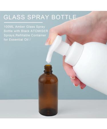 Qyrugcxs 100ML Amber Glass Bottle with Black ATOMISER Sprays Refillable Container for Essential Oil/Aromatherapy Use - Buy Online on GoSupps.com