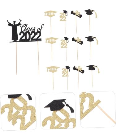 Warmhm 13pcs Graduation Season Cake Insert Dessert Toppers Cardstock Topper 2021 Graduation Party Decorations Graduation Cupcake Picks Graduate Toothpick Glitter Paper Card Stock - Buy Online on GoSupps.com