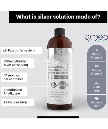 Structured Colloidal Silver Liquid - 30ppm pH Balanced Immune & Gut Support 16oz - Pack of 1 - Buy Online on GoSupps.com