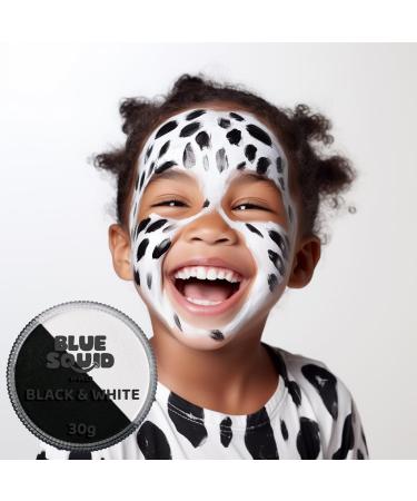 Buy Blue Squid Pro Schminke Face Paint & Bodypaint - 30g Professional Water-Based Makeup for Adults & Kids - Ideal for Carnival SFX Facial & Body Art (Classic Black & White) - Buy Online on GoSupps.com