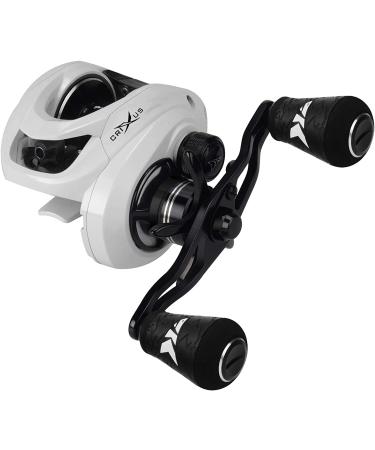KastKing Crixus Baitcasting Reel 6.5:1 Gear Ratio | 17.6lbs Carbon Drag | Super Polymer Grips | Magnetic Brake | Low Profile Reel - Left-Handed Glacier White - Buy Online on GoSupps.com