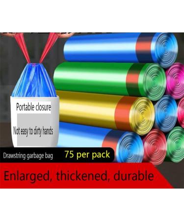 5 Rolls Drawstring Garbage Bags Handheld Rolled Plastic Bags Small Garbage Bags Thickened Bags Kitchen Household Use 15 Per Roll (Colorful) - Buy Online on GoSupps.com