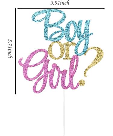 Boy or Girl Cake Topper Baby Shower Cake Topper Gender Reveal Decorations - Buy Online on GoSupps.com