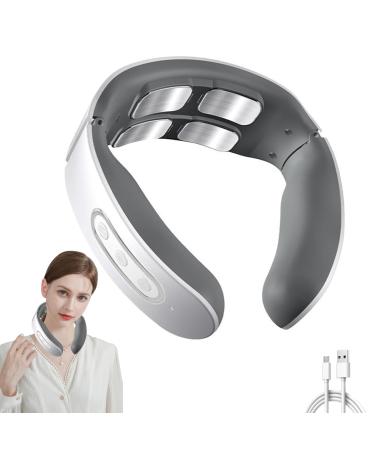 Electrical neck massage device wirelessly with heat 6 modes 9 intensity levels 4-head pulse massage and fonction de chaufage tem rature constant for neck for pain relief