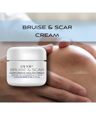 LuxeJoie Bruise & Scar Cream 4 oz - Arnica, MSM, Shea Butter, Vitamin A, E & C - Natural USA Made Treatment for Hydration & Moisturization - Buy Online on GoSupps.com