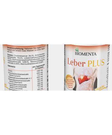BIOMENTA Liver Plus - 90 High Dose Vegan Capsules with Choline Milk Thistle & Artichokes - Premium Liver Support - Buy Online on GoSupps.com