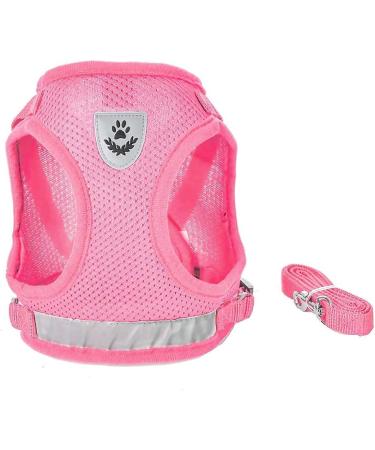 Femax Dog Harness & Linen Set - Soft Mesh Padded Reflective Adjustable for Walking & Training - XL (Chest 47-52 cm) - Pink - Perfect for Dogs & Cats - Buy Online on GoSupps.com