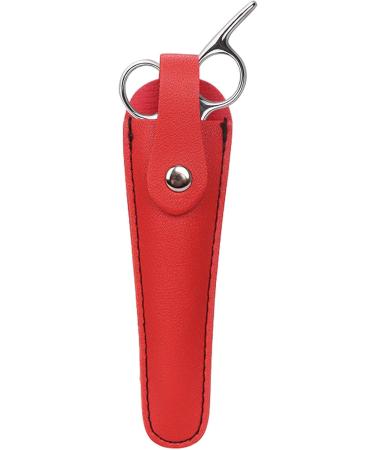 Salon Hair Scissor Bag | Salon-Grade Hair Scissor Bag Holster - Scissors Storage Holder Organizer Hairdressing Scissors Cover PU Leather for Barber Household Red - Buy Online on GoSupps.com
