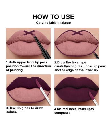 3Pcs Black Red Matte Lip Liner Pencil and Liquid Lipstick Set - Long Lasting & Waterproof 24-Hour Wear in Dark Red, Purple, Rose Pink - Original Matte Lipstick Set for Women - Buy Online on GoSupps.com