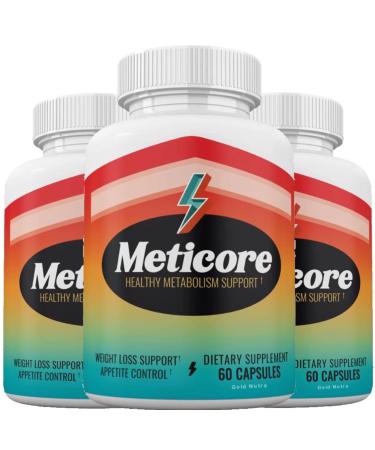 (Official) 3 Pack Meticore Weight Management Keto Pills , Energy Support,180 Capsules