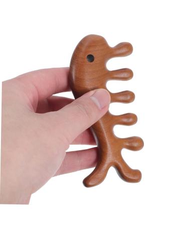 Collbath Fish-Shaped Wooden Comb | Portable Wide Tooth Comb for Curly Hair | Golden Sandalwood Massage Tool for Men - Buy Online on GoSupps.com