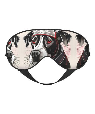 SSIMOO Cute Animal Farm Dog 1 Print Double-Sided Eye Mask Soft and Light Blocking for Enhancing Sleep Quality Black