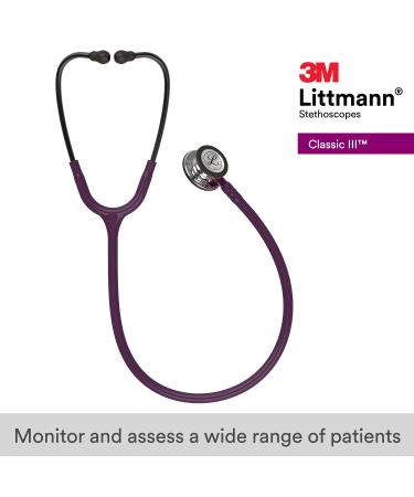 3M Littmann Classic III Stethoscope with Mirror Chestpiece - Plum Tube/Pink Stem - 27 - 5960 - Buy Online on GoSupps.com