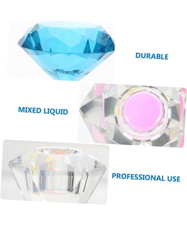 POPETPOP 1pc Nail Art Crystal Cup Nail Powder Dish Crystal Dappen Dish Glass Tumbler with Lid Dappen Dish with Lid Glass Nail Dish Crystal Nail Cup Liquid White Crystal Nail Supplies 5.5x5.5cm Blue - Buy Online on GoSupps.com